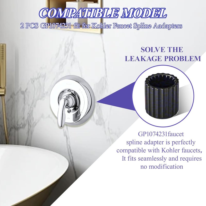 Javiix GP1074231 fit for Kohler Faucet Spline Aadapters（2pcs - Image 3